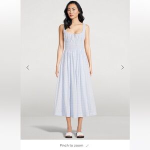 Doen Quilla Smocked Midi Dress In Gingham Print